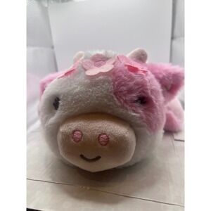 Dreamgro Plush Pink + White Cow Night Light Soother Plays Lullabies Baby Sleep